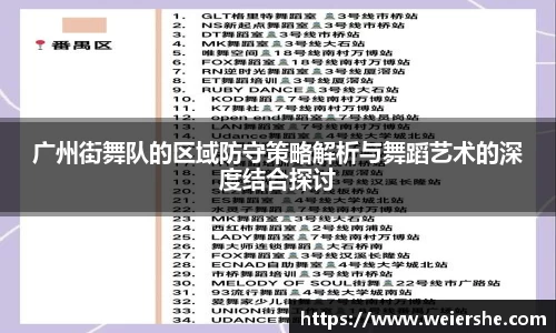 广州街舞队的区域防守策略解析与舞蹈艺术的深度结合探讨